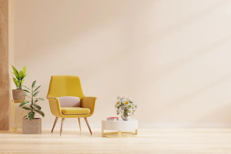 yellow chair minimalist room