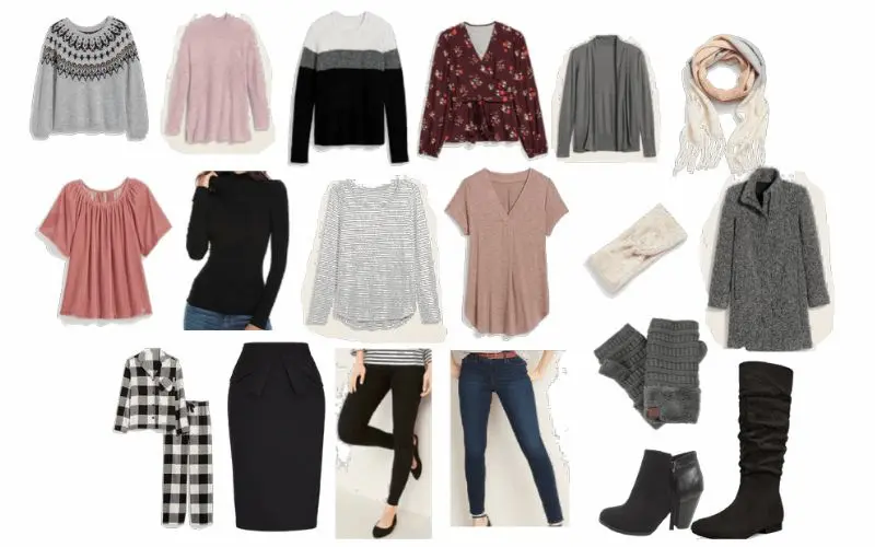 winter clothes collage