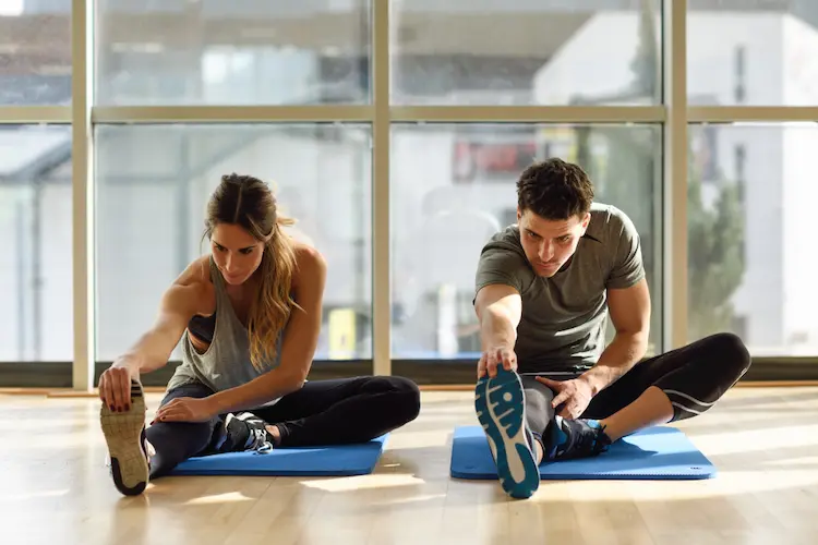 couple stretching