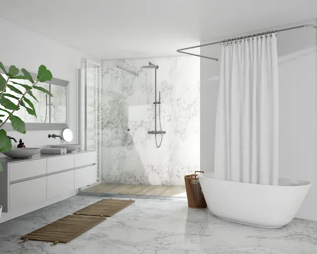 white bathroom 

how to declutter your bathroom
