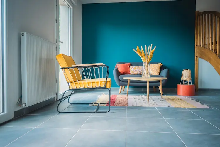 colorful minimalist living room