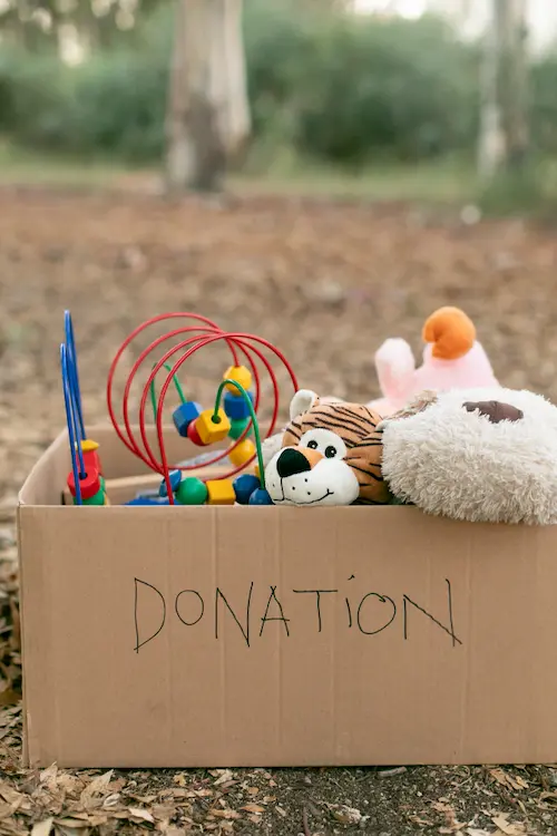 toys donation box declutter home reset decluttering list