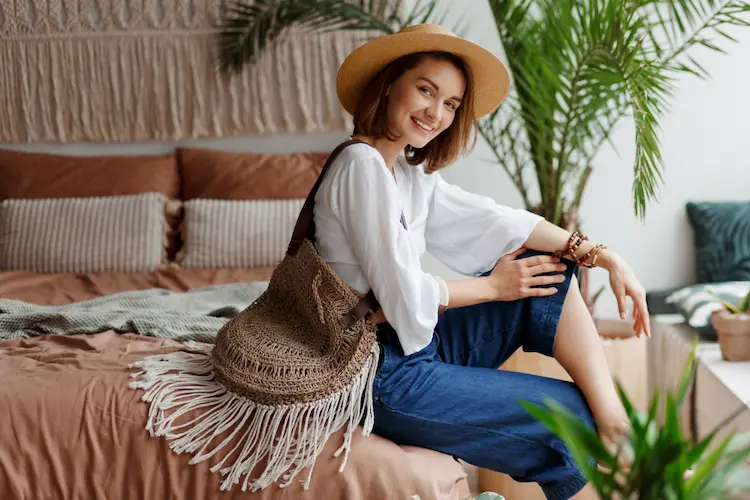 young woman wearing boho second hand clothings 

things to make life easier
