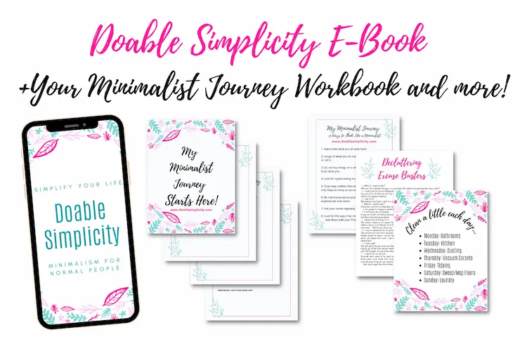 doable simplicity ebook mockup cell phone and printable pages

simple living resources