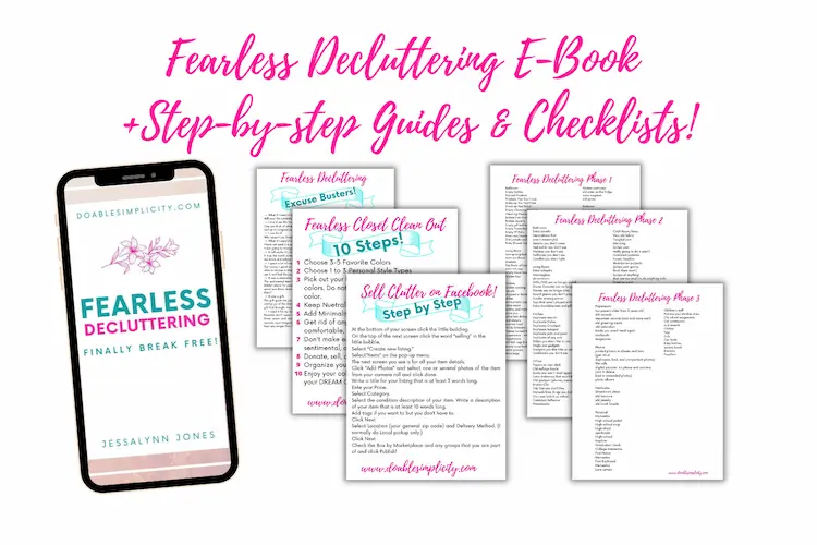 fearless decluttering ebook and printables collage