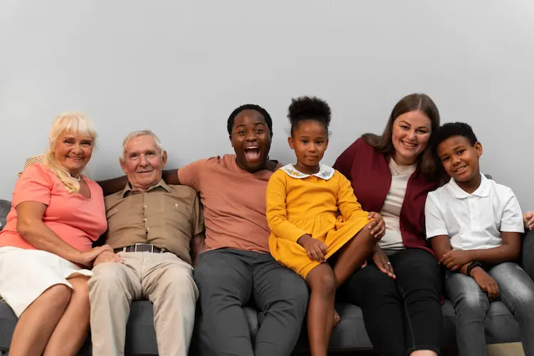 beautiful mixed family