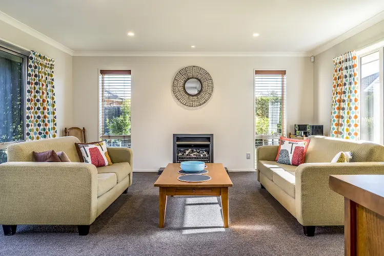 living room modern two identical sofas