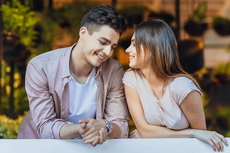 young couple talking