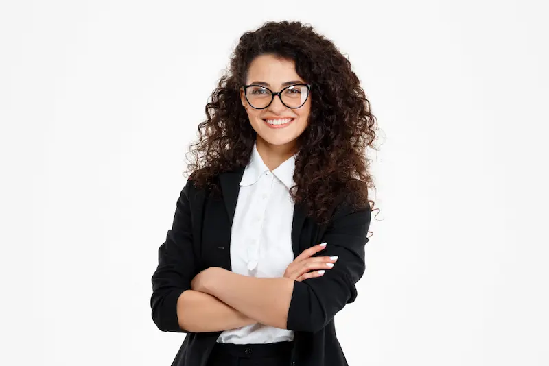 business woman smiling what you wear matters
